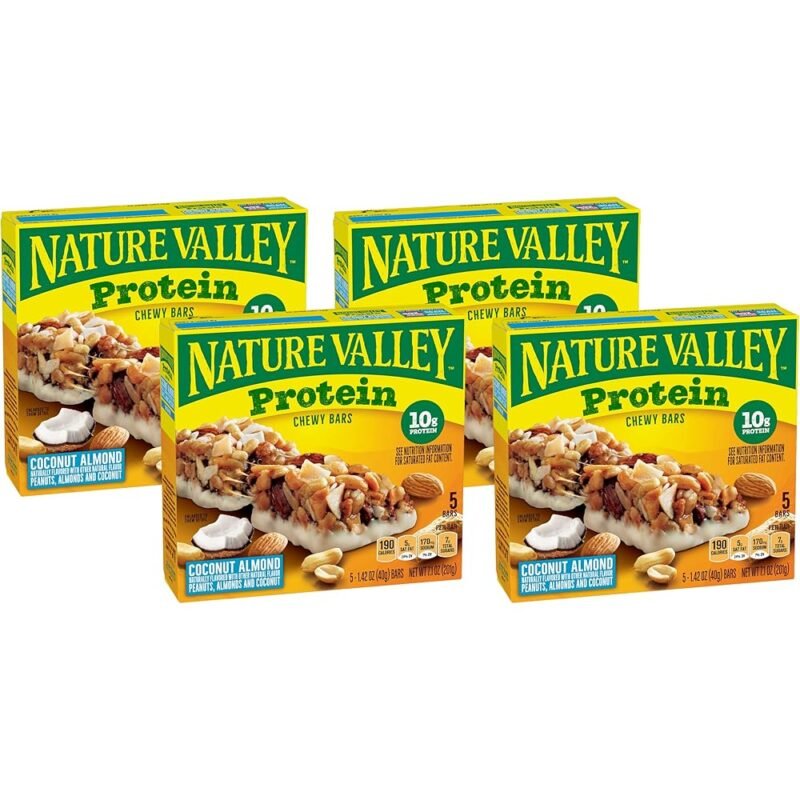 Nature Valley Barra de Granola Masticable Proteína Almendra de Coco 5 Barras