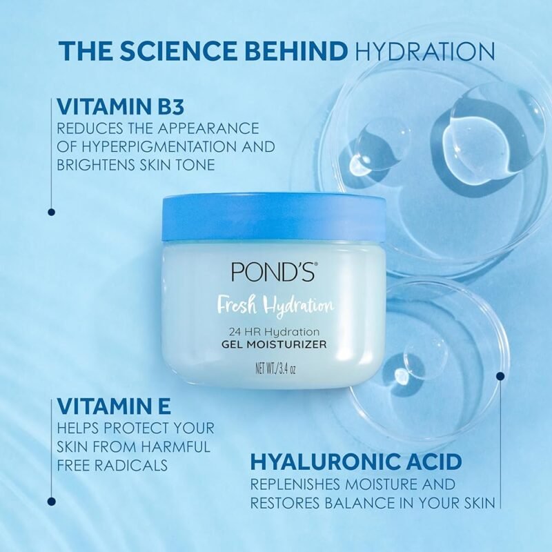 POND'S Hidratante Facial Ácido Hialurónico y Vitamina E 3.4 Onzas - Imagen 2