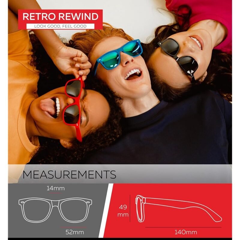 Retro Rewind Gafas de Sol Polarizadas para Hombre y Mujer Protección UV - Imagen 5