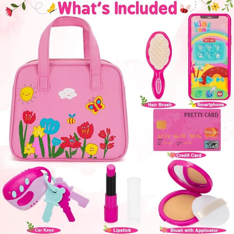 Officygnet Bolsa de juguete para niñas de 1 a 3 años con kit de maquillaje - Imagen 4