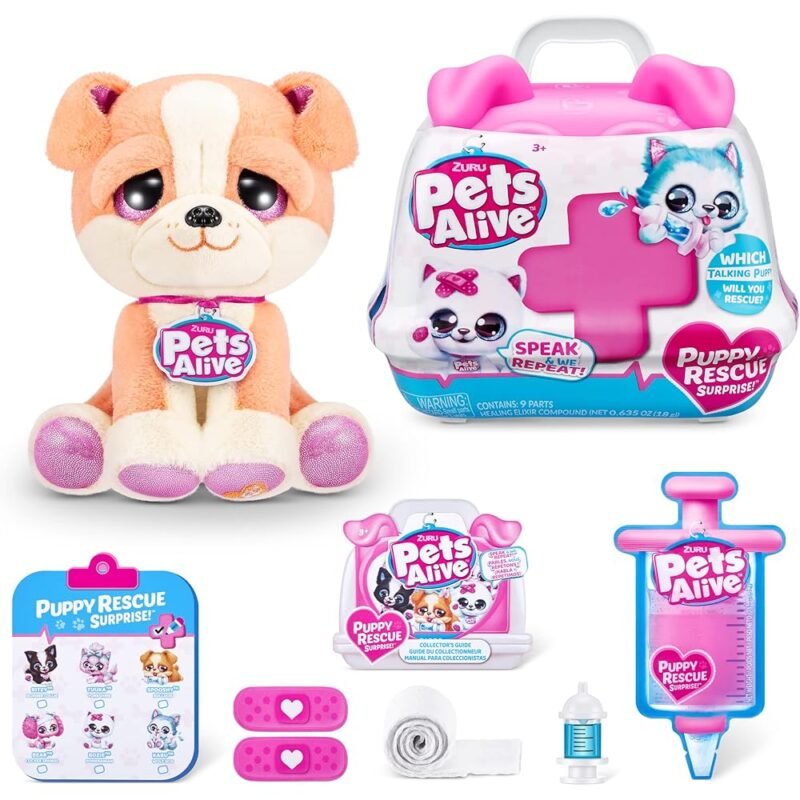 PETS ALIVE Pet Shop Surprise S3 Puppy Rescue Bulldog Peluche Interactivo