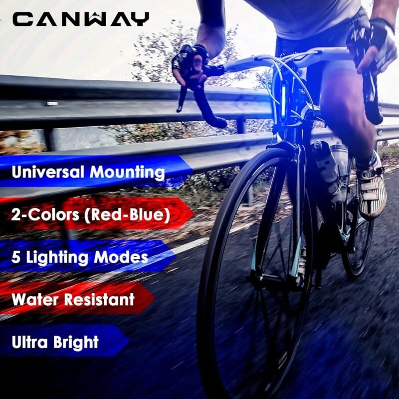 CANWAY Luz Trasera de Bicicleta Recargable 168 Lúmenes Seguridad - Imagen 7