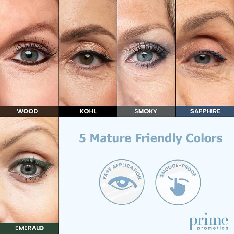 Prime Prometics Glide Delineador de Ojos Resistente al Agua para Mujeres Maduras - Imagen 7