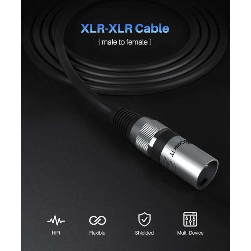 GearIT Cable de micrófono XLR a XLR de 3 pies Paquete de 10 - Imagen 2