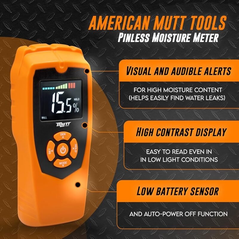 AMERICAN MUTT TOOLS Medidor de humedad sin pasadores para paneles de yeso - Imagen 3