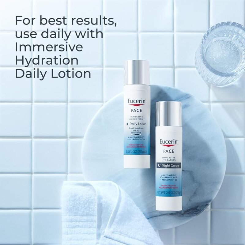 Eucerin Crema de Noche Hidratante Facial con Ácido Hialurónico 2.5 onzas - Imagen 11