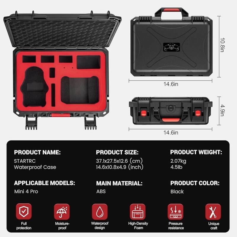 STARTRC Mini 4 Pro Funda Resistente al Agua para DJI Mini 3 Pro y 4 - Imagen 6