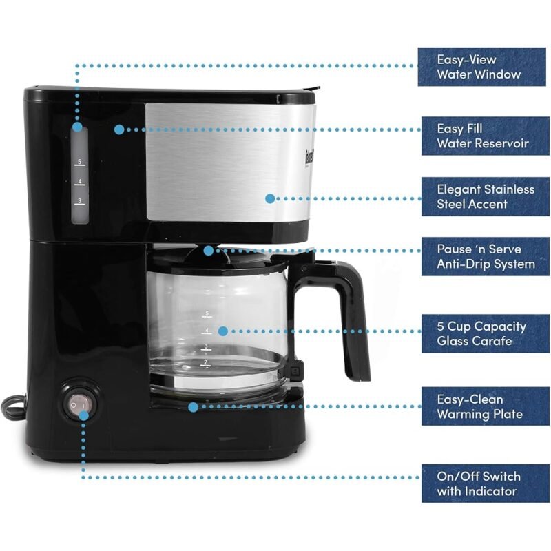 Elite Gourmet EHC9420 Cafetera automática de goteo con filtro reutilizable - Imagen 2