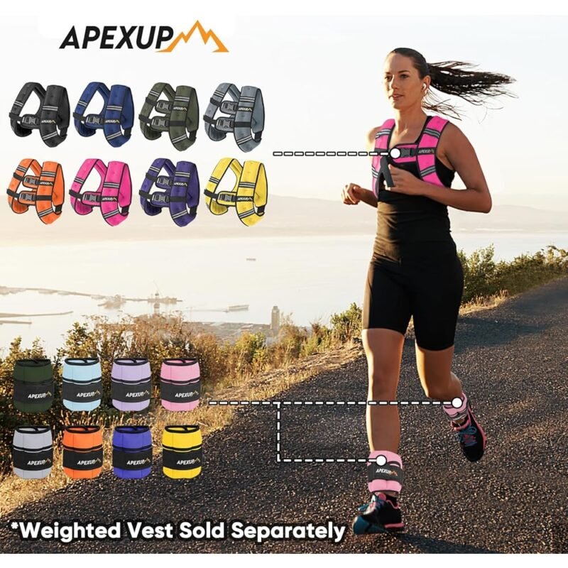 APEXUP Pesas de Tobillo Ajustables 10 Libras para Entrenamiento - Imagen 8