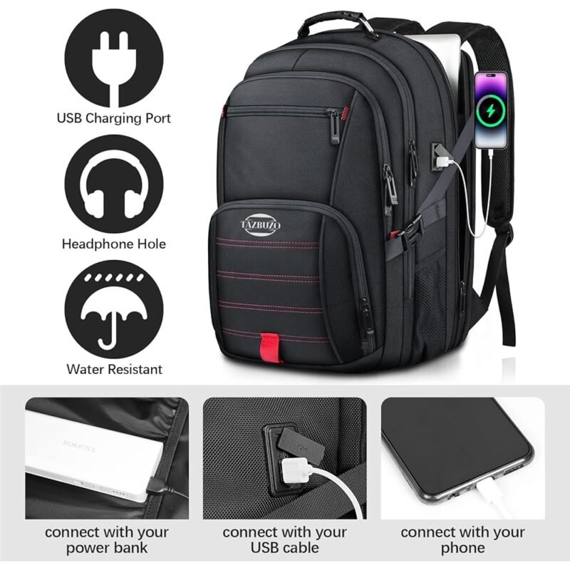 Mochila de viaje extra grande para laptop de 50 litros resistente al agua - Imagen 2