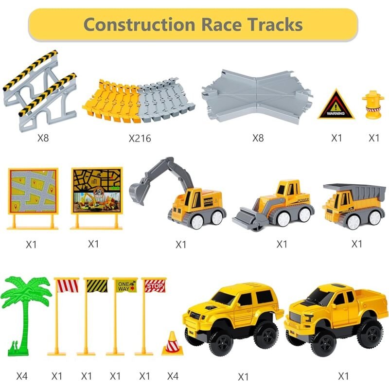 Juguetes de Construcción de Pistas de Carreras 253 Piezas para Niños - Imagen 2