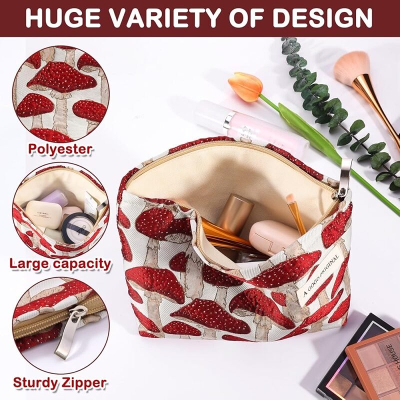 ZLFSRQ Bolsa de Maquillaje de Hongos Estilo Único para Mujer - Imagen 2