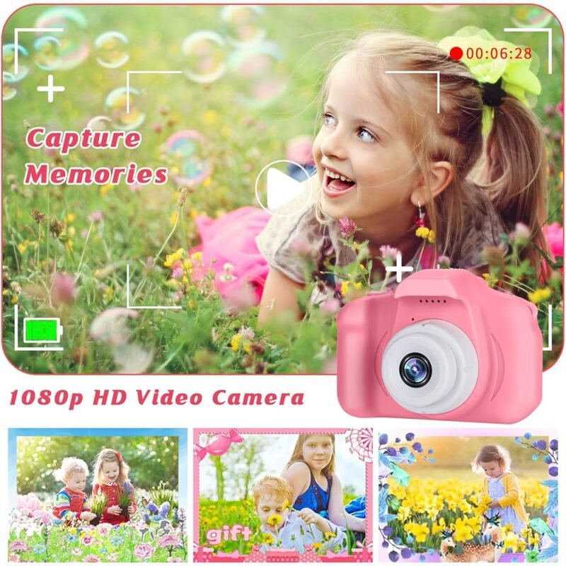 Cámara Digital SINEAU para Niños Rosa 1080P con Tarjeta SD de 32GB - Imagen 3