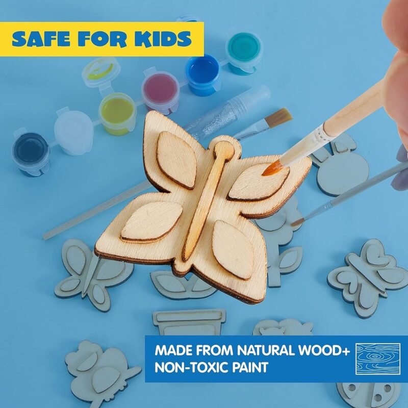 JOYIN Kit de pintura de 12 imanes de madera para niños manualidades creativas - Imagen 2