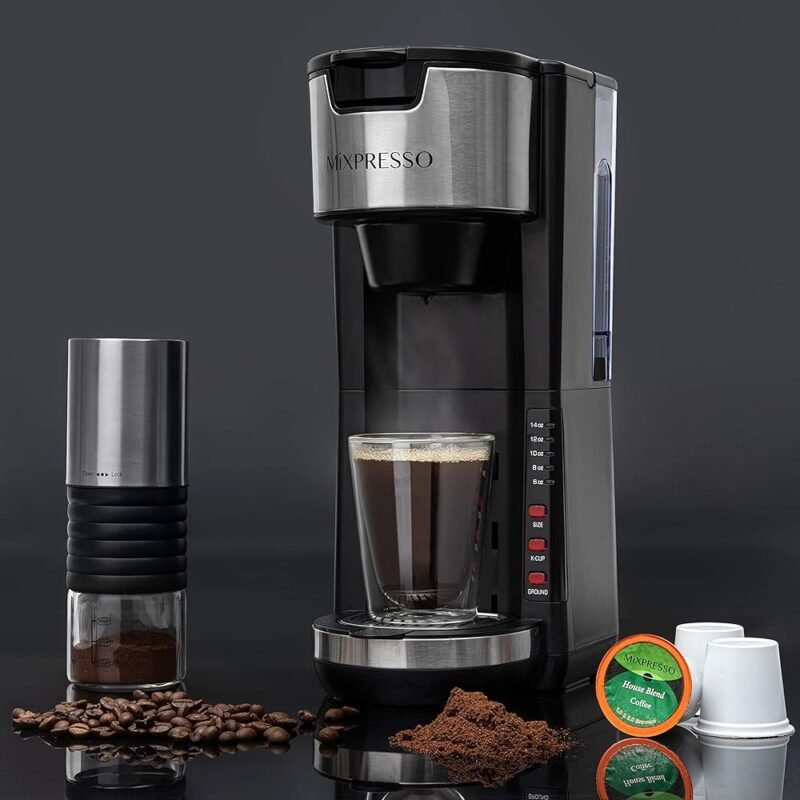 Mixpresso Cafetera de Una Sola Porción Compatible con K-Cup y Café Molido - Imagen 5