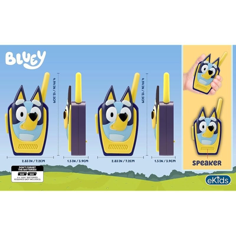 eKids Bluey Toy Walkie Talkies para Niños Ideal para Juegos Interiores y Exteriores - Imagen 4