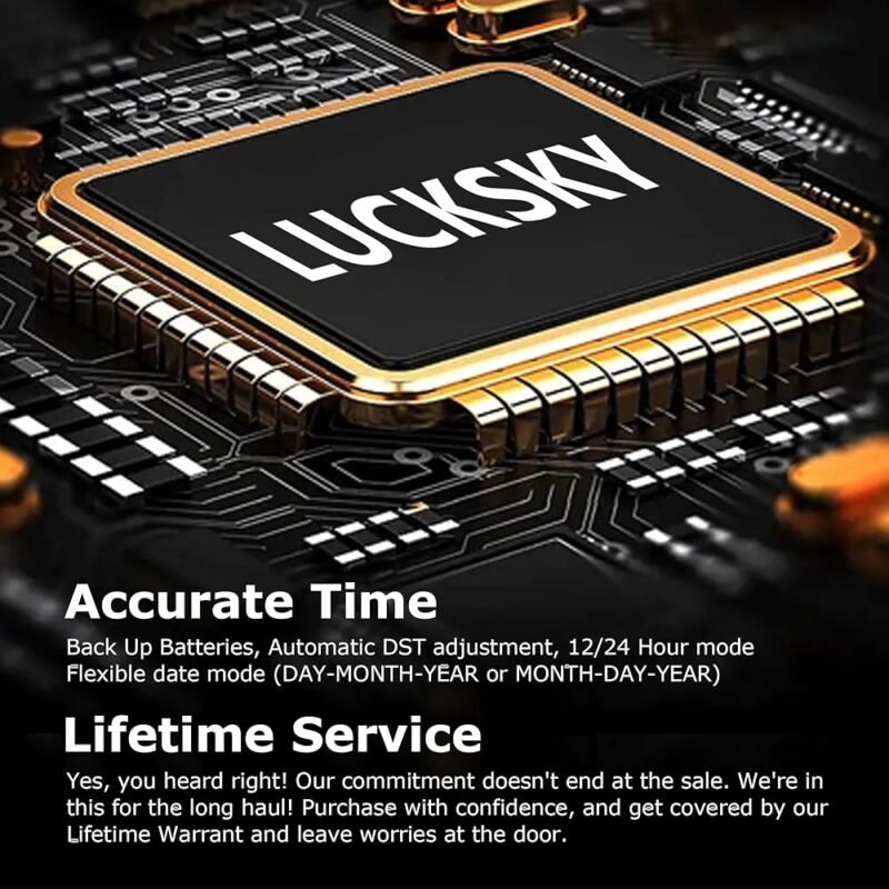 Lucksky Reloj Digital con Pantalla Grande para Ancianos 19 Despertadores - Imagen 2