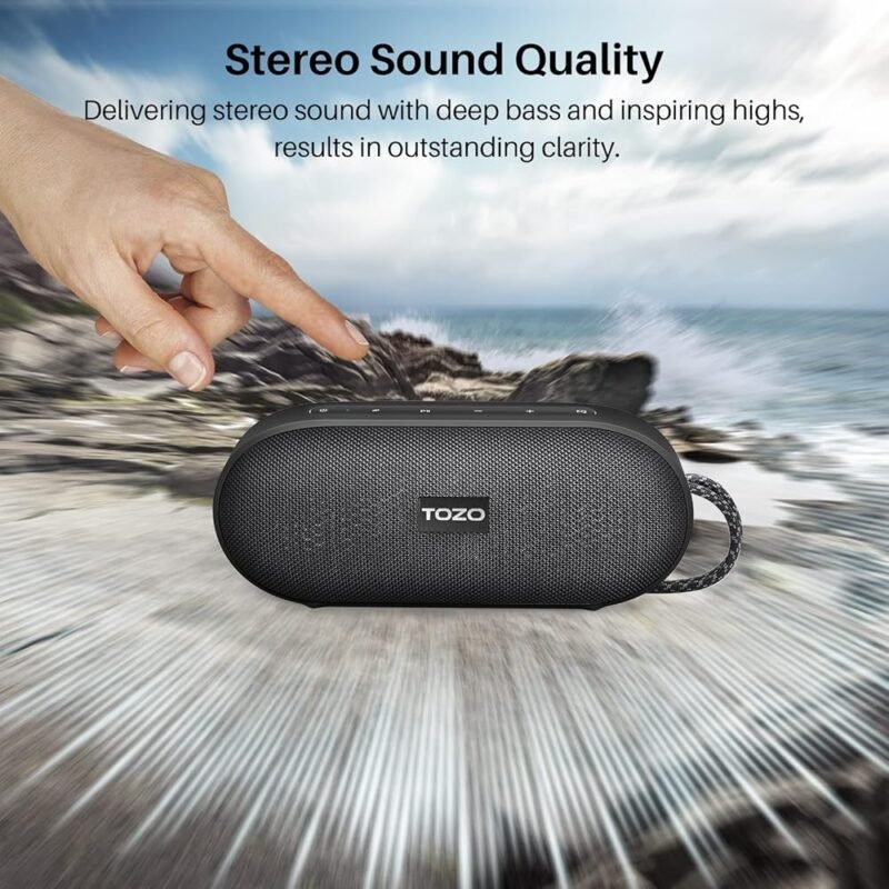 TOZO Altavoz Bluetooth PA1 Sonido Estéreo Impermeable Potente - Imagen 8