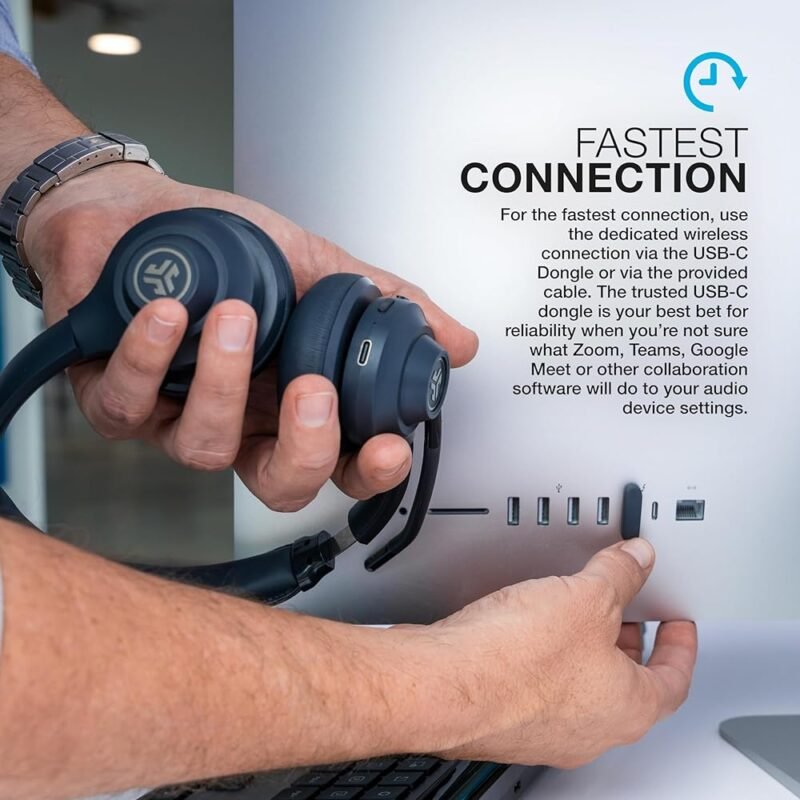 JLab Go Work Gen 2 Auriculares Inalámbricos con Micrófono y Conexión Multipunto - Imagen 3