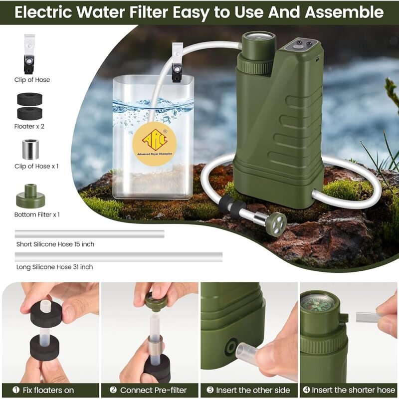 Filtro de Agua Eléctrico ARC para Acampar Ligero y Portátil - Imagen 2