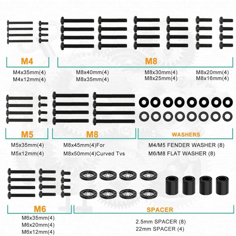 WALI Juego de accesorios de montaje universal para TV hasta 80 pulgadas - Imagen 2