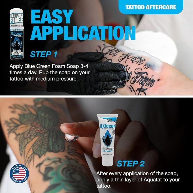 H2Ocean Kit de Cuidado Posterior Antibacteriano para Tatuajes - Imagen 4