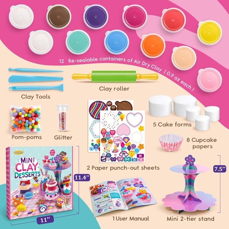 Drama Planet Kits de Manualidades para Niños Crea Mini Postres de Arcilla - Imagen 2