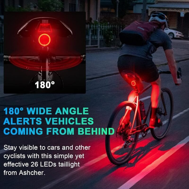 Ascher Paquete de 2 luces LED recargables USB para bicicleta - Imagen 4