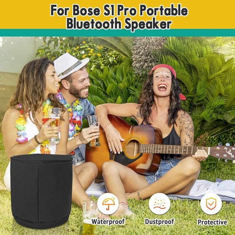 GIASSVIO Funda para Altavoces Bluetooth Bose S1 Pro Negra - Imagen 3