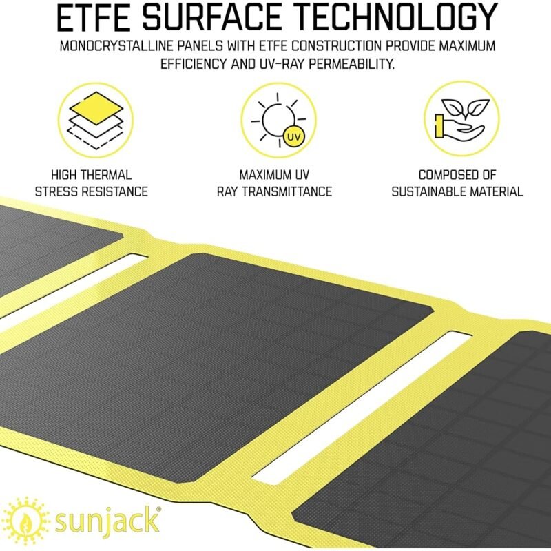 SunJack Cargador Solar Plegable de 25W IP67 Resistente para Exterior - Imagen 3