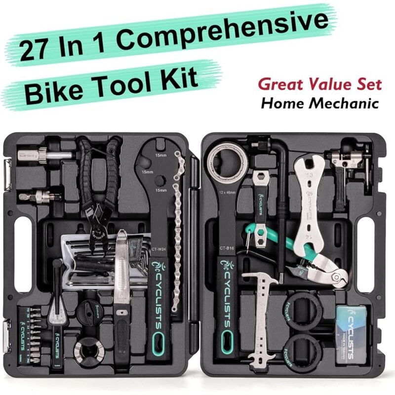 Kit de herramientas de bicicleta Cyclists de 27 piezas para reparación y mantenimiento - Imagen 2