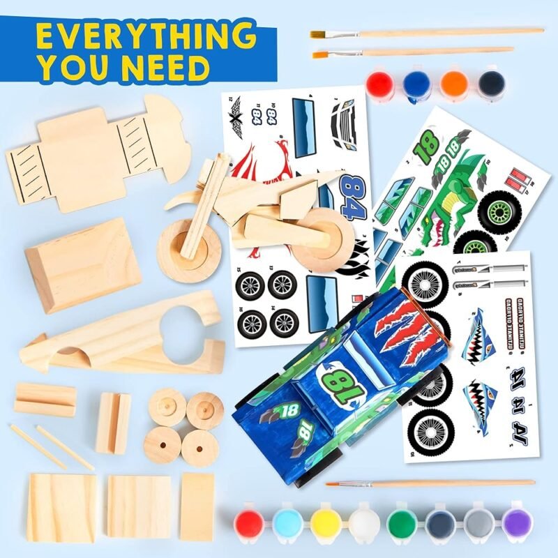 JOYIN Kit de Manualidades para Construir y Pintar Auto de Carreras - Imagen 2