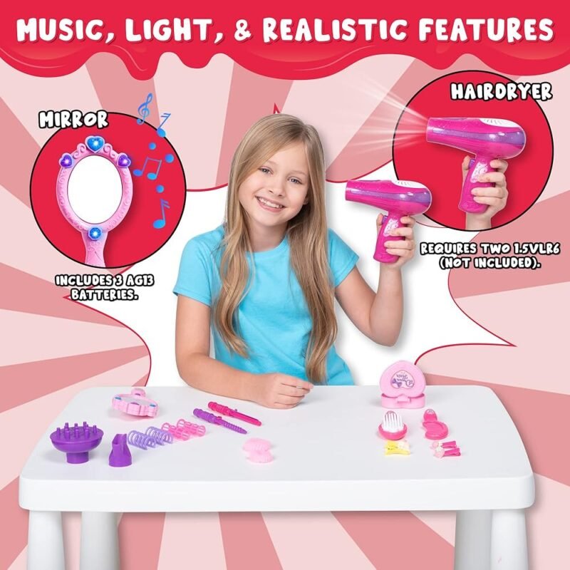 JOYIN Juego de 17 Piezas de Salón de Belleza Kit de Estilista para Niñas - Imagen 2