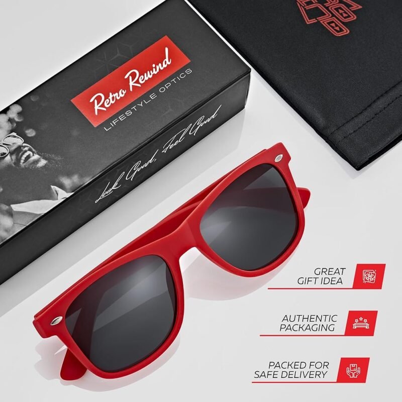 Retro Rewind Gafas de Sol Polarizadas para Hombre y Mujer Protección UV - Imagen 4