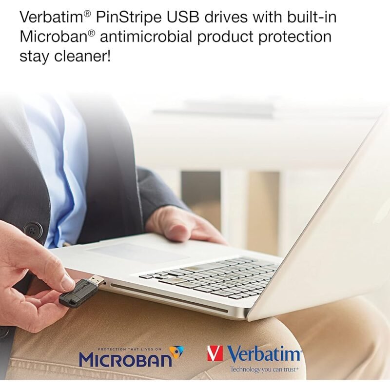 Verbatim Unidad Flash USB 2.0 128 GB Pinstripe Negra - Imagen 3