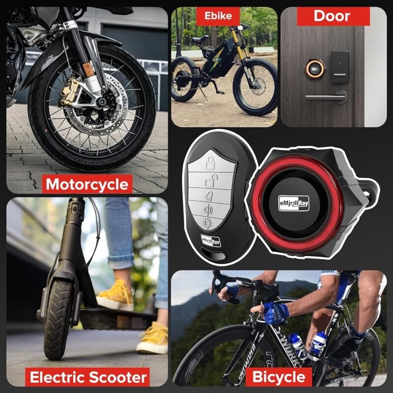 eMjollRay Alarmas para Bicicleta 110dB IP65 Inalámbrica con Control Remoto - Imagen 6