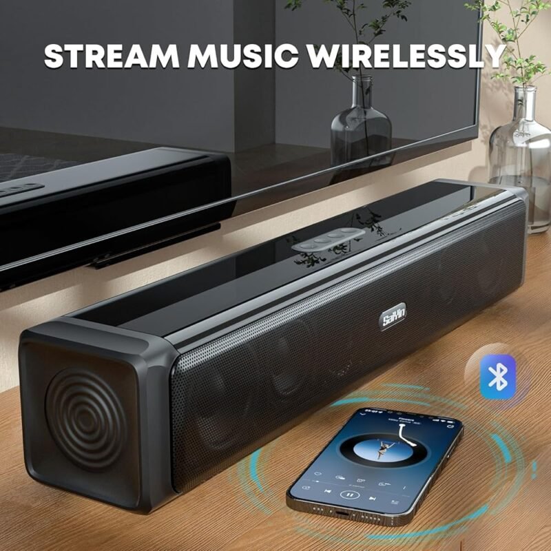 Saiyin Barra de Sonido de 17 Pulgadas con Bluetooth y HDMI ARC - Imagen 2