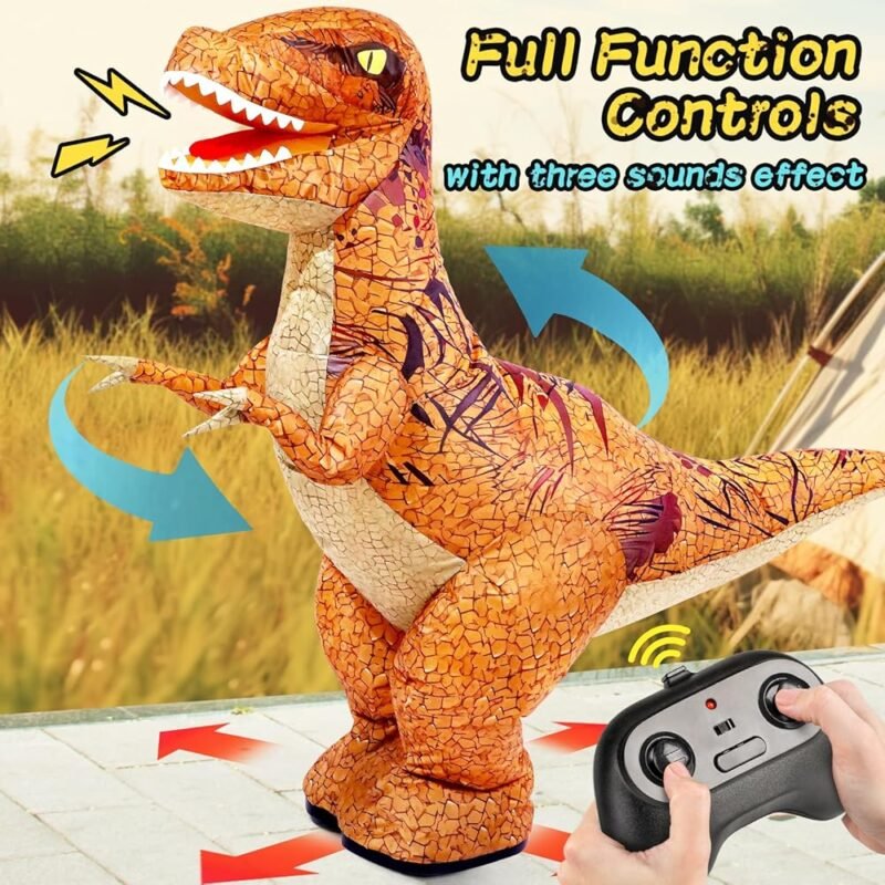 Juguete Inflable de Dinosaurio con Control Remoto 2.4 GHZ para Niños - Imagen 5