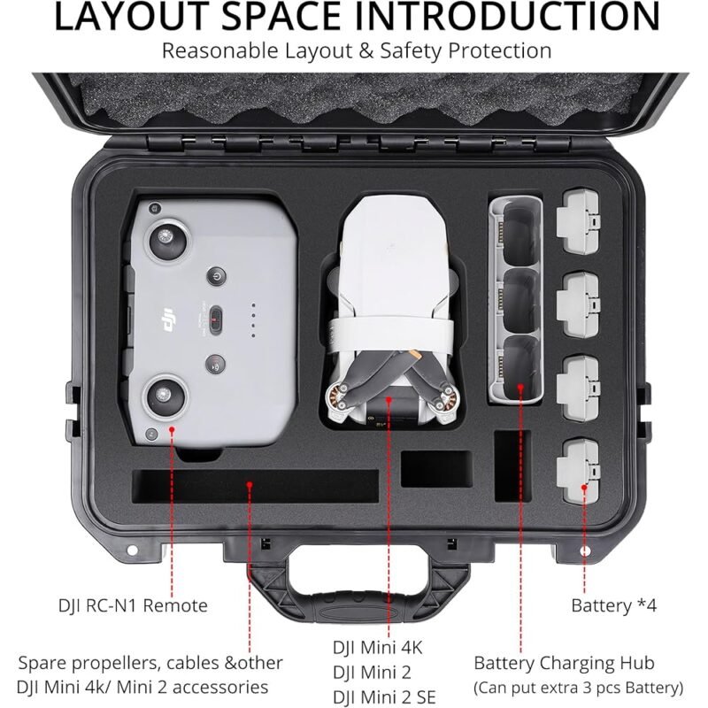 Estuche Rígido Profesional PONYRC para DJI Mini 4K Mini 2 SE Impermeable - Imagen 2