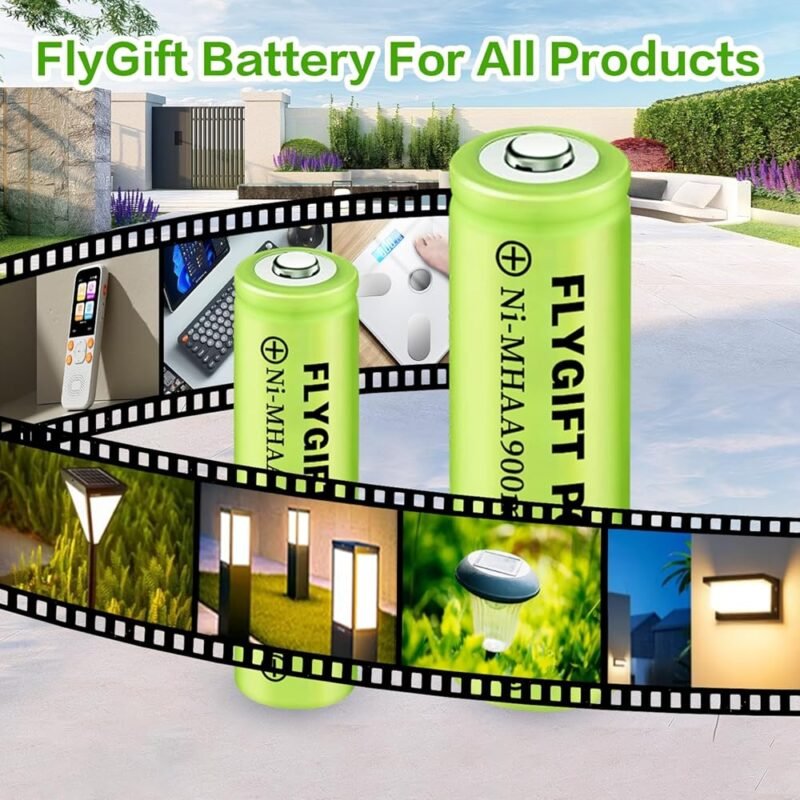 Batería recargable AAA FlyGift 600mAh para luces solares y más - Imagen 5