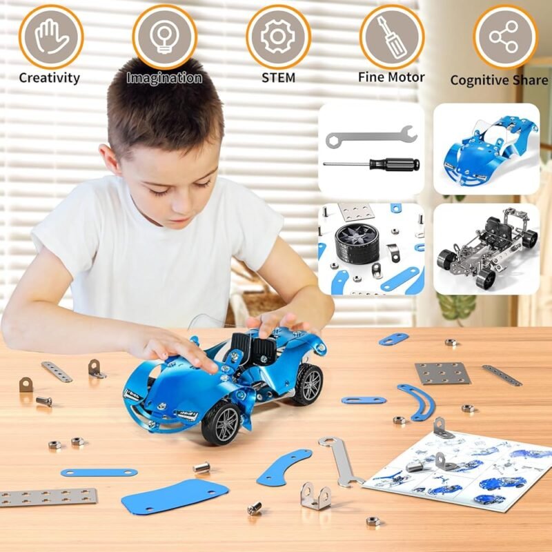 SNAEN Juguetes de Construcción de Automóviles de Montaje de Metal para Niños - Imagen 7