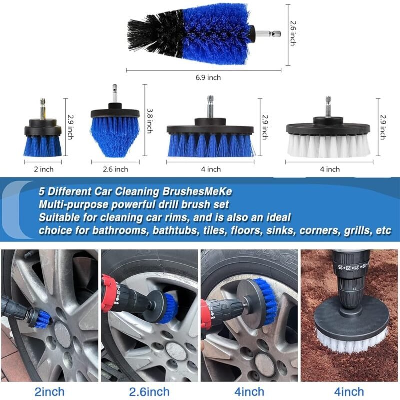 Kit de cepillos para detalles de automóvil JUSONEY 28 herramientas de limpieza - Imagen 3