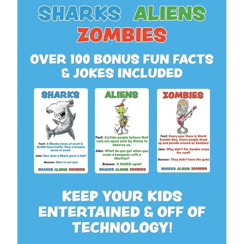 TheGag Sharks Aliens Zombies Juego de Cartas Divertido para Niños - Imagen 2