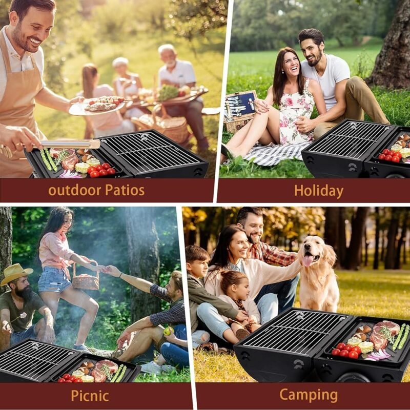 Supernal Parrilla de Carbón Portátil Ideal para Camping y Picnics - Imagen 5