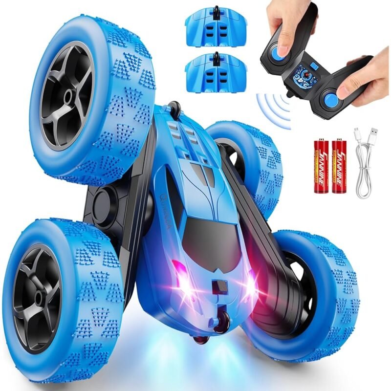 QUNREDA Auto a Control Remoto para Niños 4WD con Acrobacias 360°