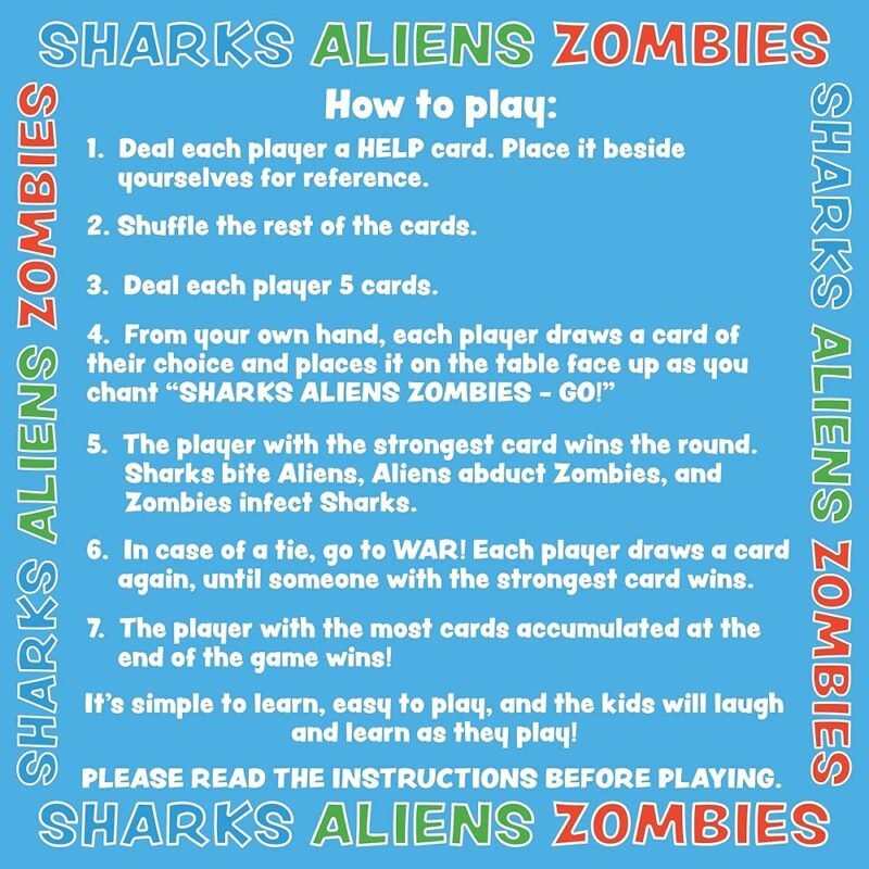 TheGag Sharks Aliens Zombies Juego de Cartas Divertido para Niños - Imagen 5