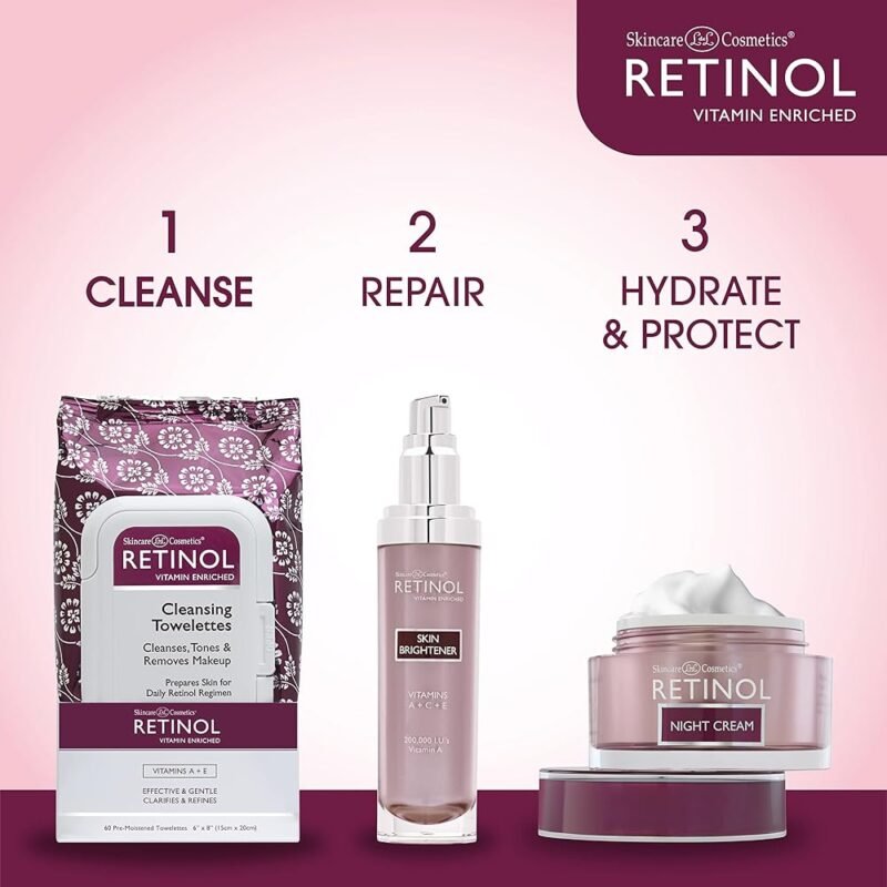 Retinol Toallitas Limpiadoras Antienvejecimiento Todo en Uno - Imagen 7