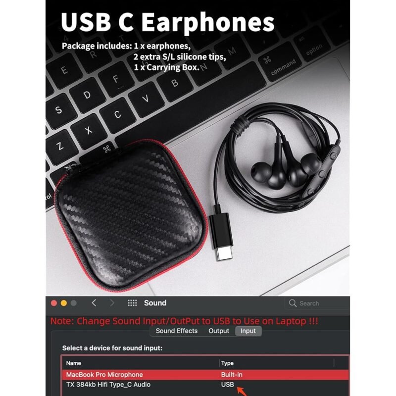 Auriculares USB C TITACUTE in Ear con Micrófono y Cancelación de Ruido - Imagen 6