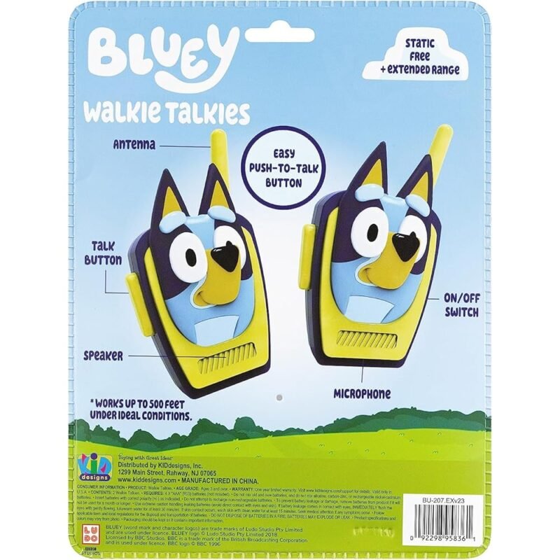 eKids Bluey Toy Walkie Talkies para Niños Ideal para Juegos Interiores y Exteriores - Imagen 6