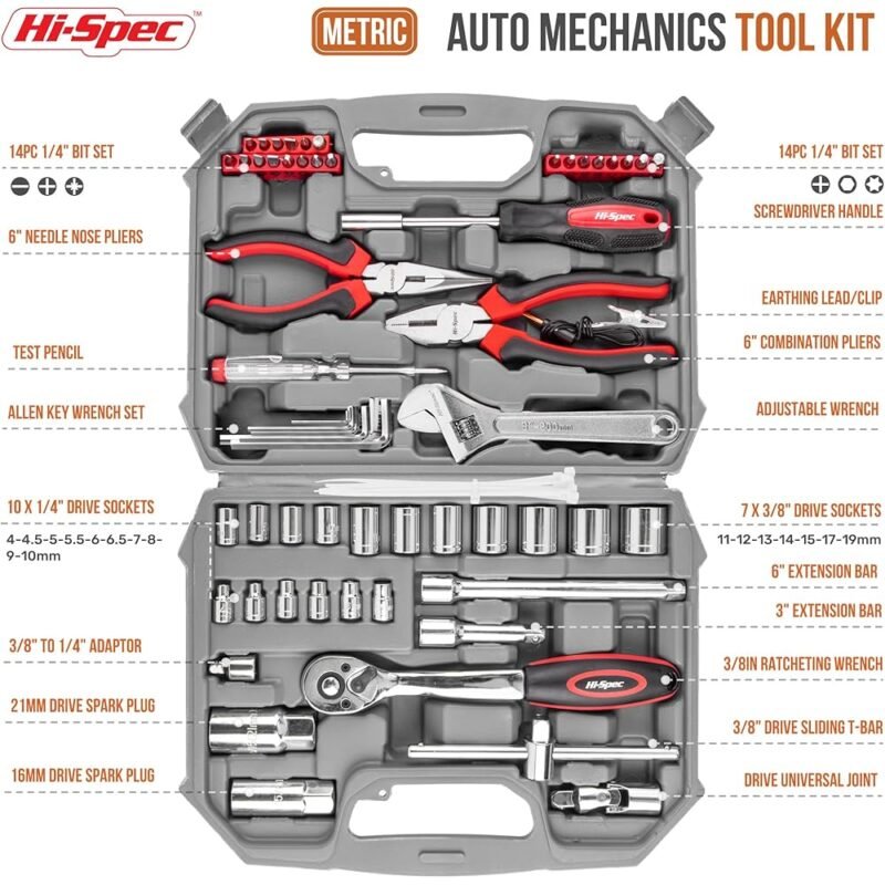 Hi-Spec Juego de Herramienta Mecánica para Auto 67 Piezas - Imagen 2